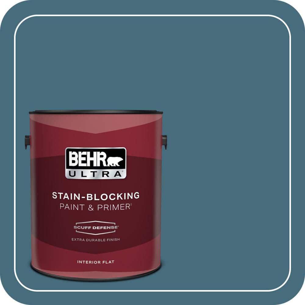 BEHR ULTRA 1 gal. #S480-6 Poseidon Extra Durable Flat Interior Paint & Primer (1)