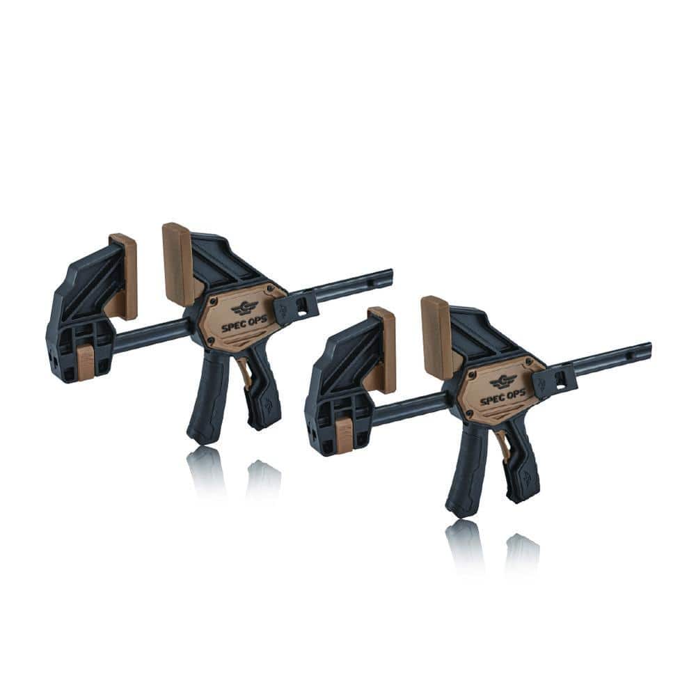 SPEC OPS 7 in. 330 lbs. Trigger Clamp Set (2 Piece), Large 1-Handed Clamp, 7-1/8" Clamp Range, 15-1/2" Spreader Range (1)