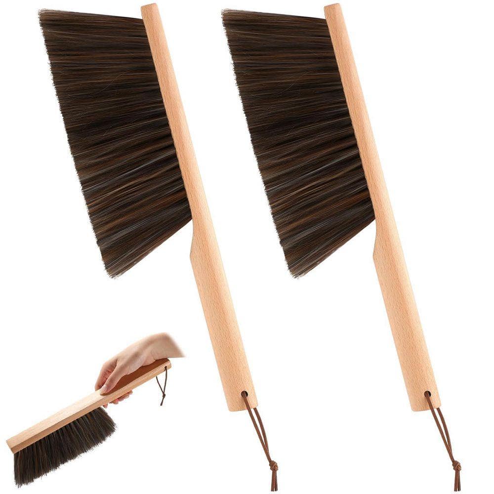 KIWDZFU 12.6 in. Masonry Brush Horsehair Fibers for Texturing Concrete in Hard to Reach Areas 2-Pack (1)
