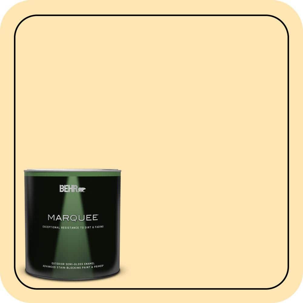 BEHR MARQUEE 1 qt. #P260-3 Vanilla Ice Cream Semi-Gloss Enamel Exterior Paint & Primer