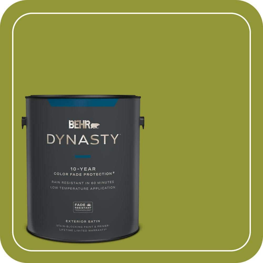 BEHR DYNASTY 1 gal. #S-H-410 Appletini Satin Enamel Exterior Stain-Blocking Paint & Primer