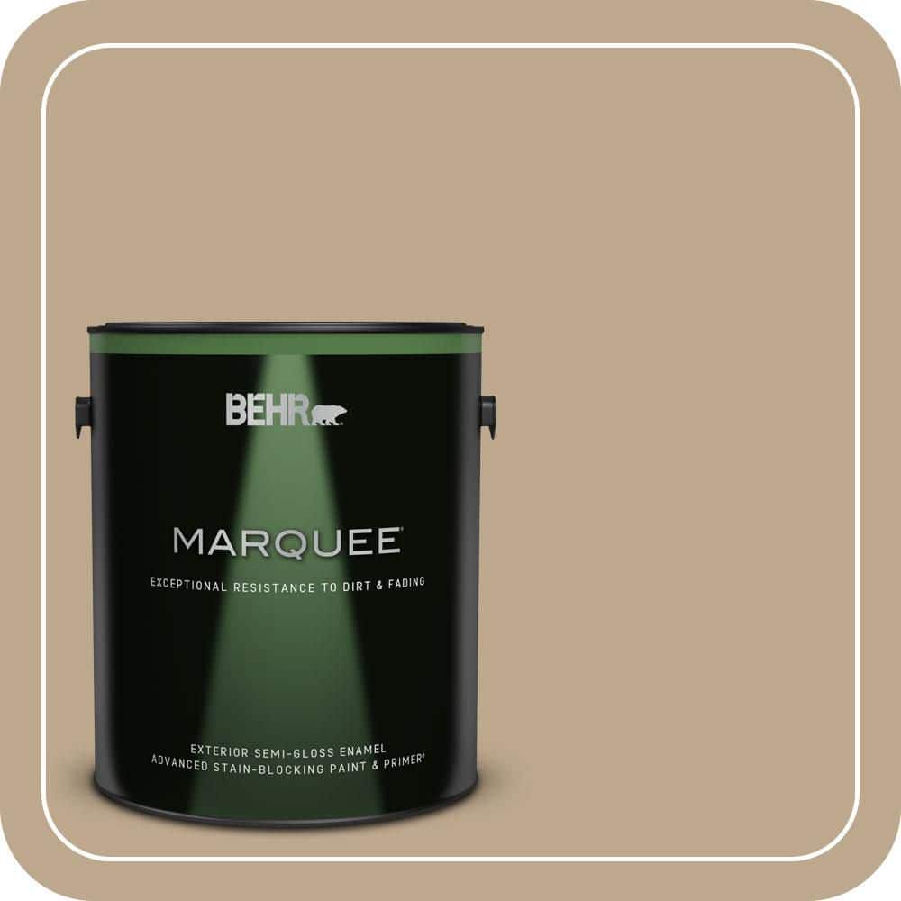 BEHR MARQUEE 1 gal. #MQ2-25 British Khaki Semi-Gloss Enamel Exterior Paint & Primer