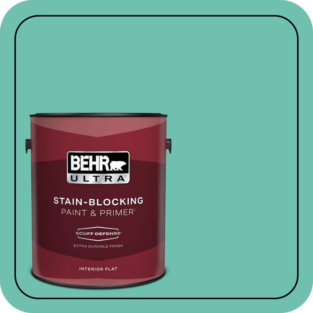 BEHR ULTRA 1 gal. #P440-4 March Aquamarine Extra Durable Flat Interior Paint & Primer