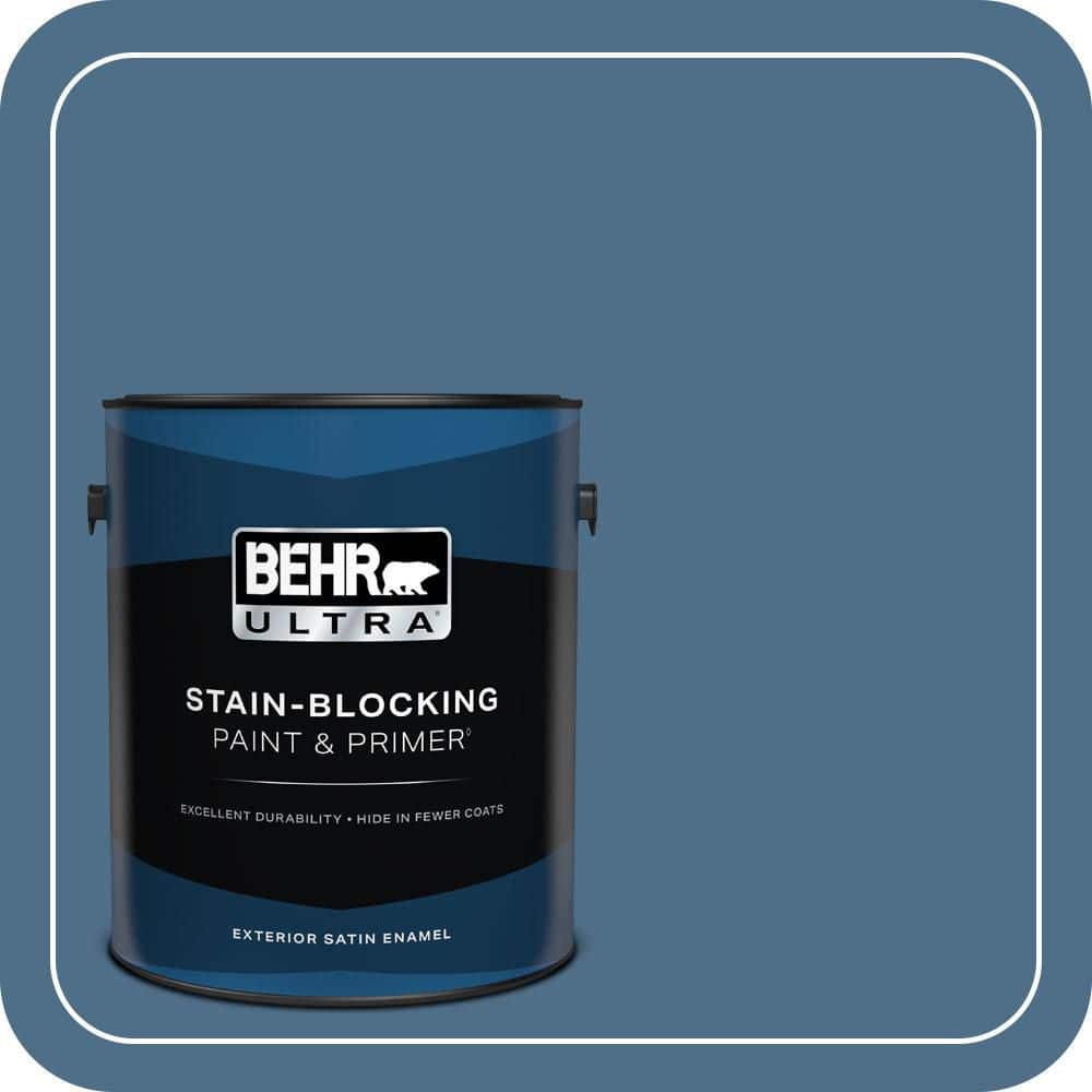 BEHR ULTRA 1 gal. #570D-6 Neptune Blue Satin Enamel Exterior Paint & Primer