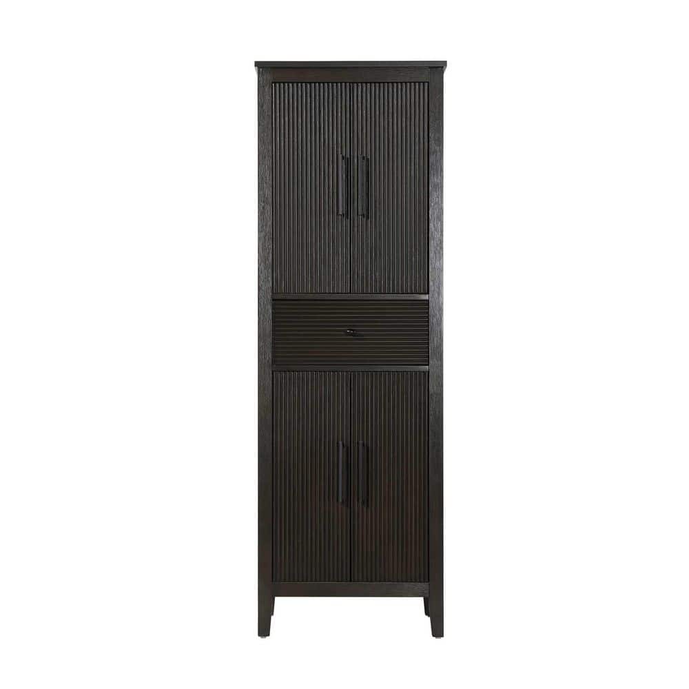 TIMELESS HOME 24 in. W x 18 in. D x 72 in. H Brown Freestanding Linen Cabinet (1)