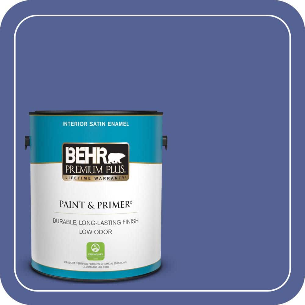 BEHR PREMIUM PLUS 1 gal. #610B-7 Breathtaking Satin Enamel Low Odor Interior Paint & Primer