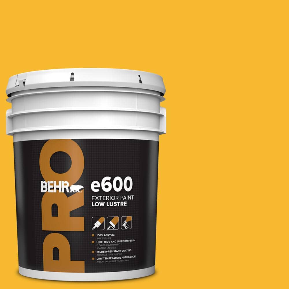 BEHR PRO 5 gal. #HDC-MD-02A Yellow Groove Low Luster Exterior Paint