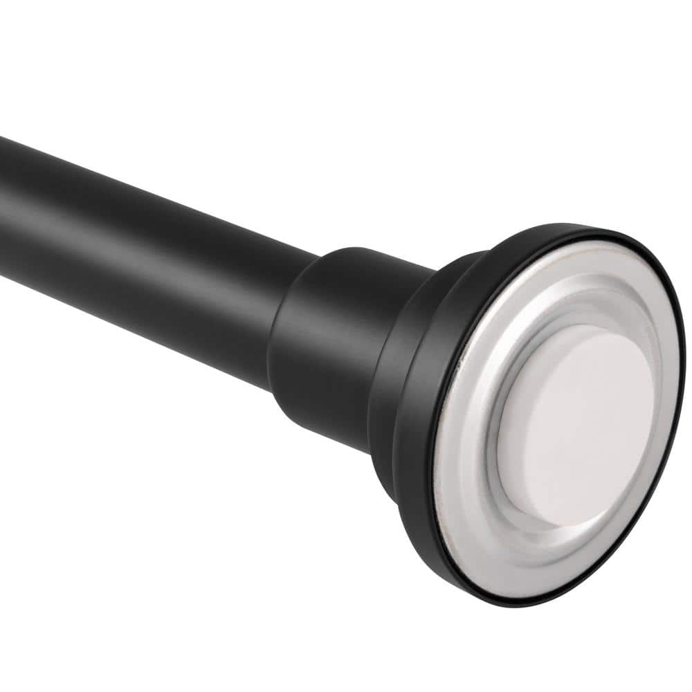 Design House 42 in. to 72 in. Steel Adjustable Straight Decorative Tension Shower Rod in Matte Black (1)