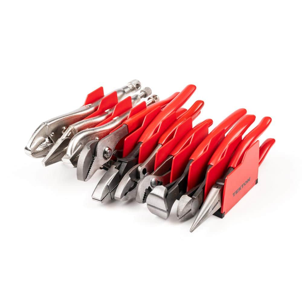 TEKTON 10-Piece Gripping, Cutting and Locking Pliers Set with Rack (1)