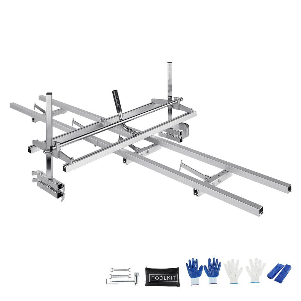 SKYSHALO Chainsaw Mill and Rail Mill Guide System, Portable Sawmill 14in.-36 in. Guide Bar, 9ft. Aluminum Saw Milling Rail Guide (1)