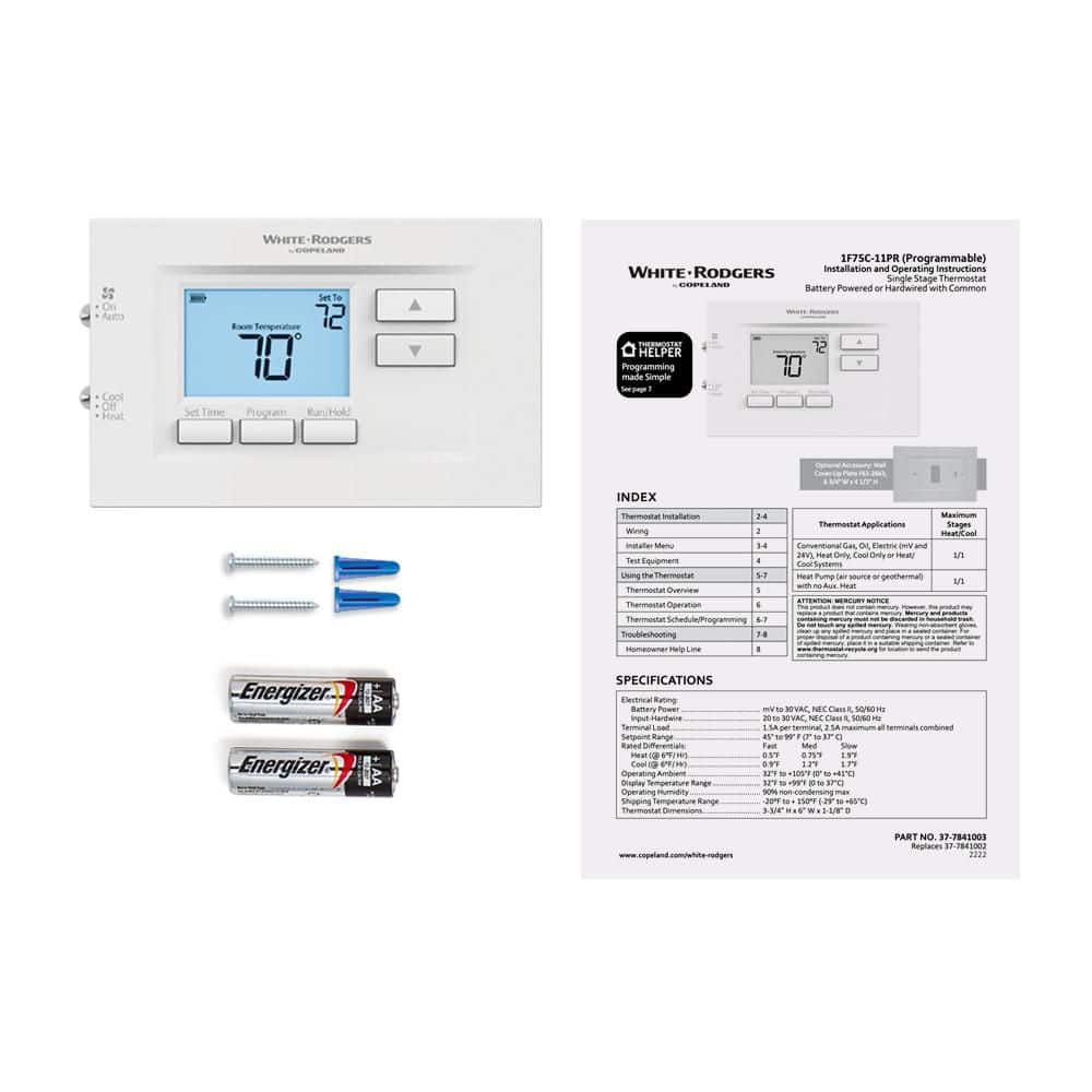 Copeland White-Rodgers 70 Series, Single Stage (1H/1C), 7-Day Programmable Thermostat (3)