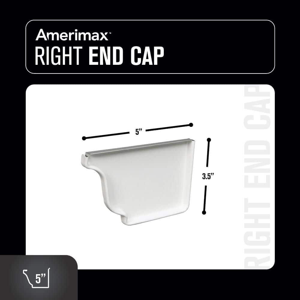 Amerimax Home Products Aluminum K-Style Right End Cap (4)
