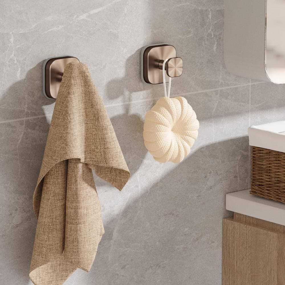 Unbranded Heavy Duty Suction Cup Hooks for Shower and Wall, Towel and Robe Hangers, Champagne Bronze 2 Pack Set (2)