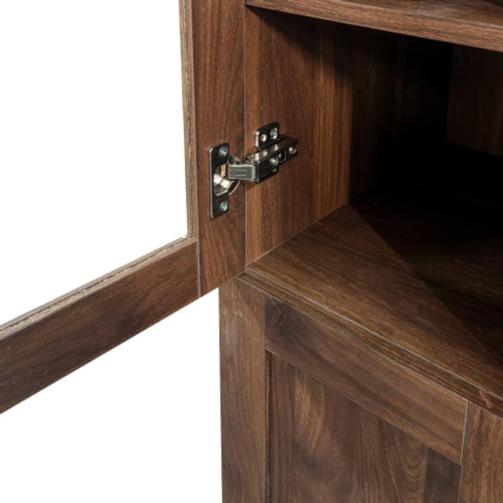Unbranded 31.5 in. W x 15.75 in. D x 70.87 in. H Bathroom Brown Linen Cabinet (3)