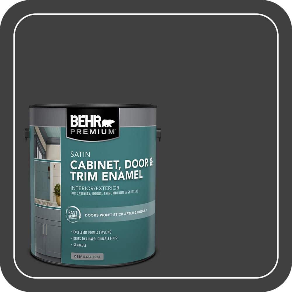 BEHR PREMIUM 1 gal. #OSHA-8 OSHA SAFETY BLACK Satin Enamel Interior/Exterior Cabinet, Door & Trim Paint