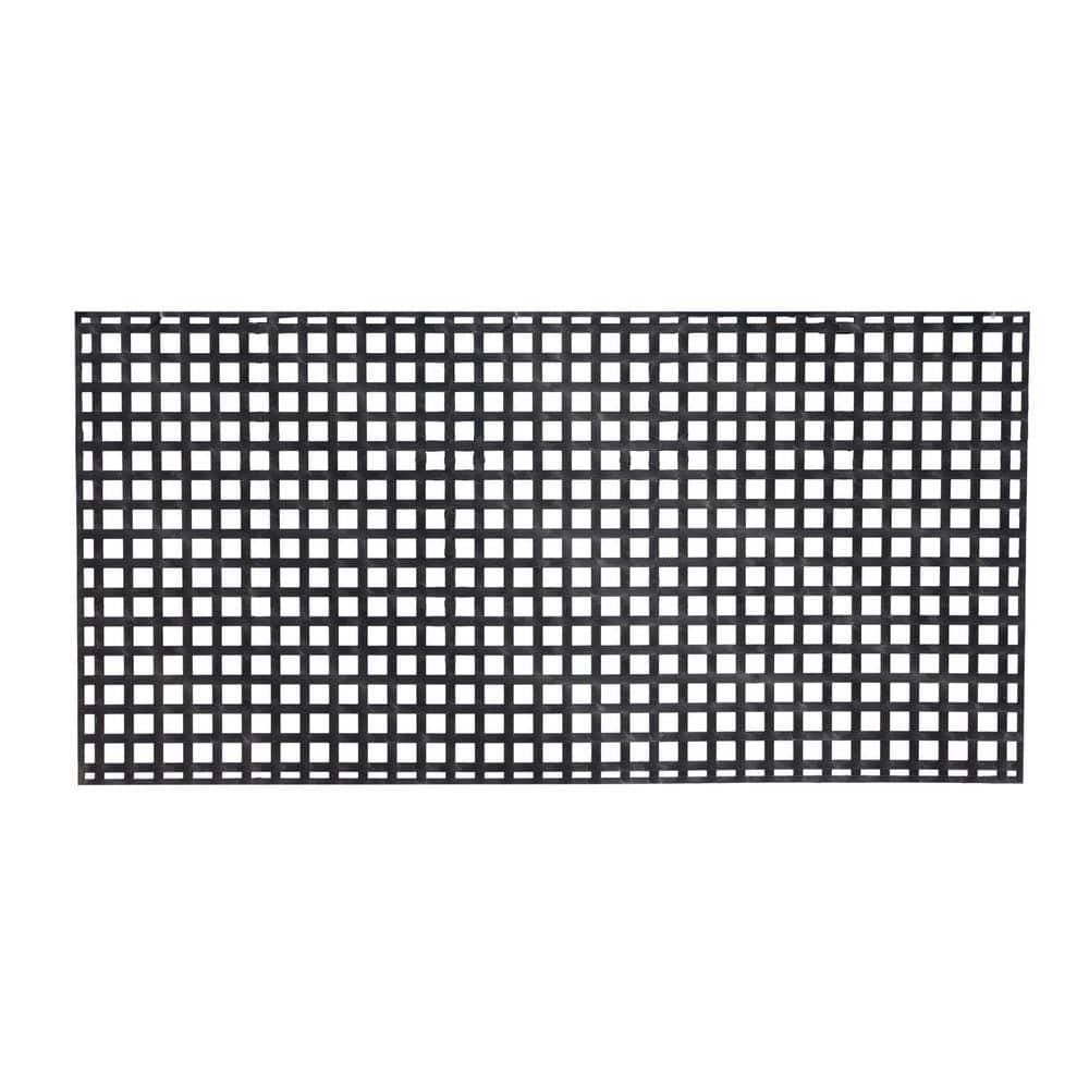 Veranda 4 ft. x 8 ft. Black Square Privacy Framed Vinyl Lattice Panel