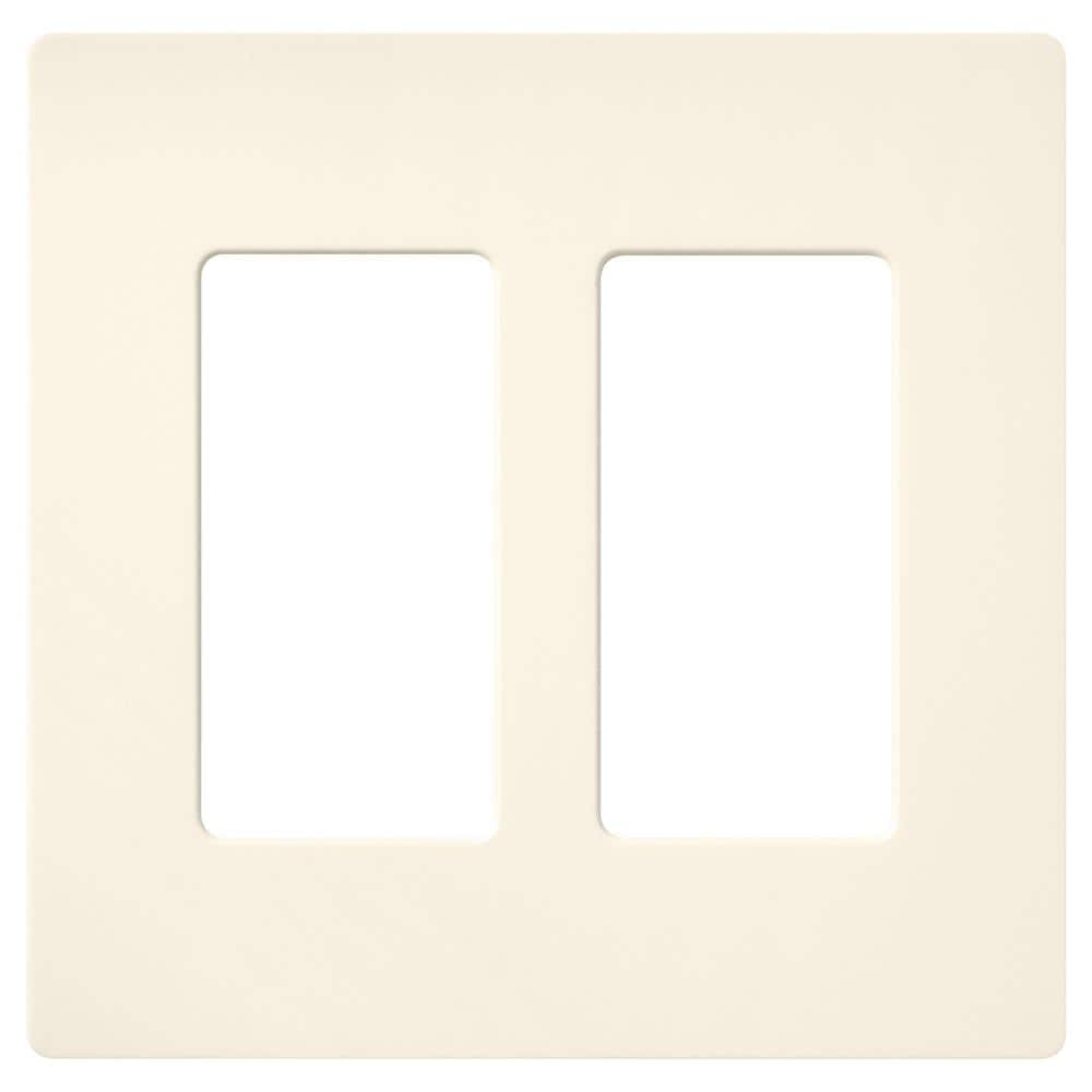 Lutron Claro 2-Gang Wall Plate for Decorator/Rocker Switches, Satin, Biscuit (SC-2-BI) (1-Pack)