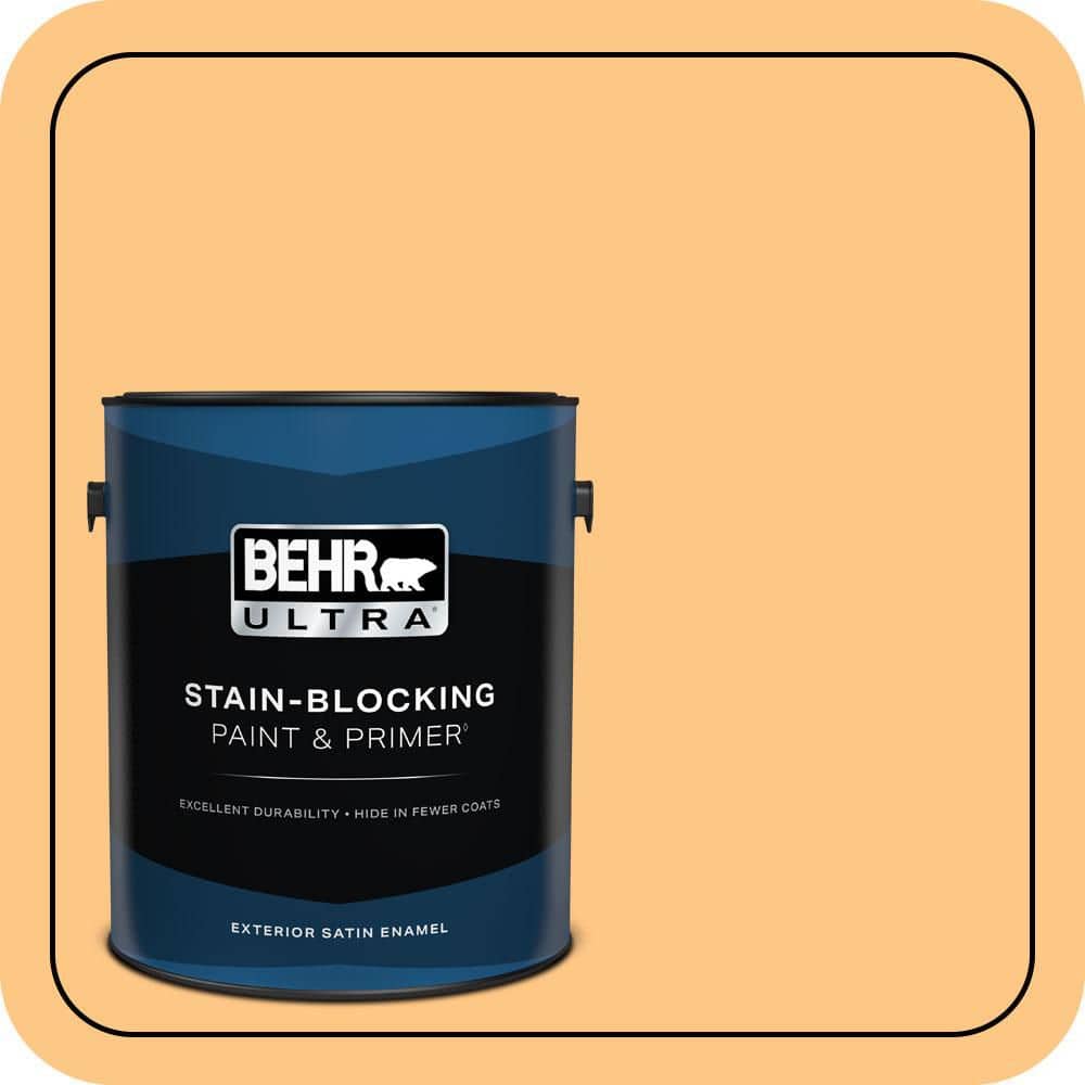 BEHR ULTRA 1 gal. #P240-4 Mango Tango Satin Enamel Exterior Paint & Primer