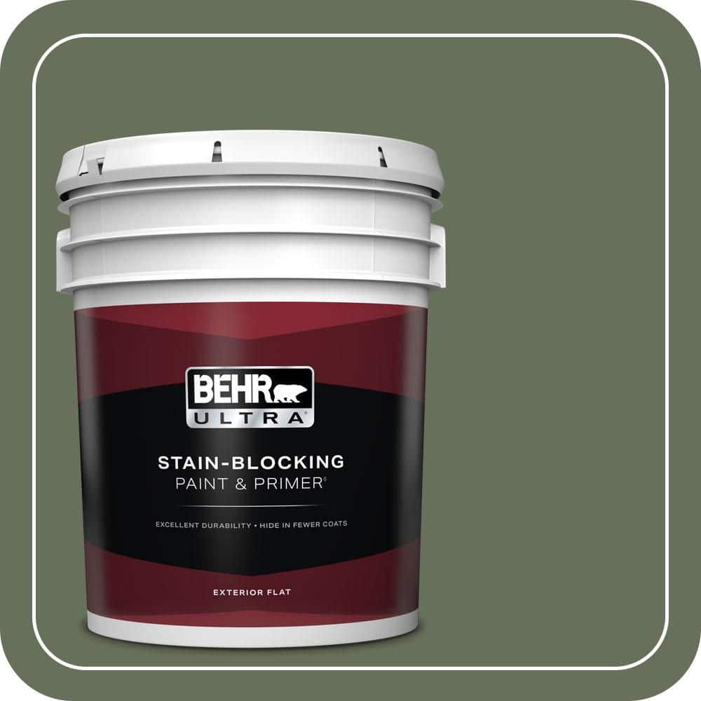 BEHR ULTRA 5 gal. #N390-6 Laurel Garland Flat Exterior Paint & Primer