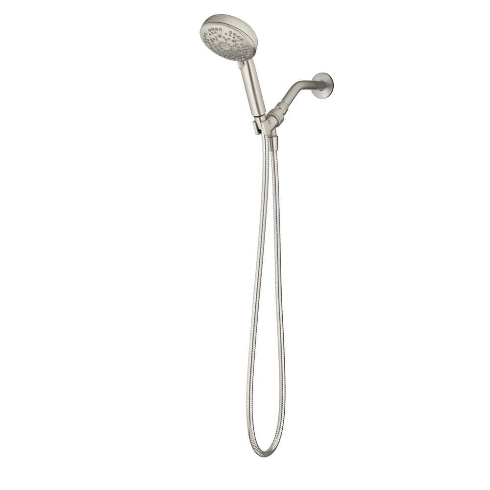 Glacier Bay Adjustable Height Massaging 7-Spray Settings Wall Mounted Handheld Shower Head 1.8 GPM in Brushed Nickel (2)