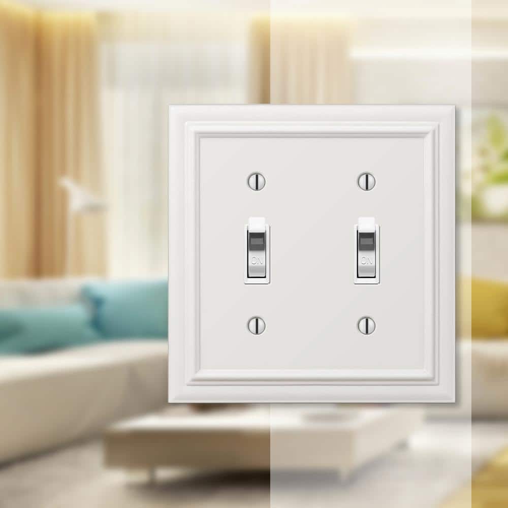 AMERELLE Continental 2 Gang Toggle Metal Wall Plate (2)