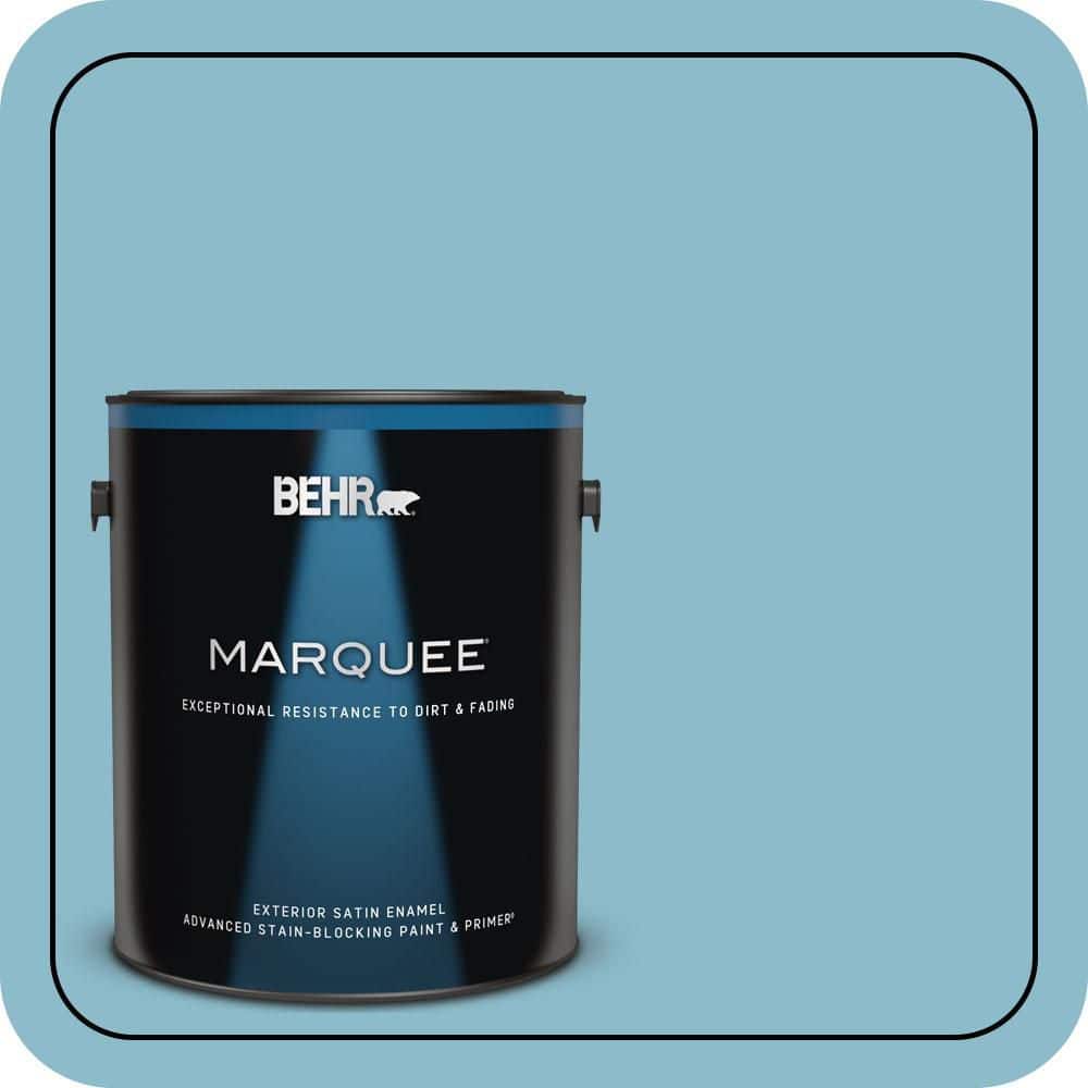 BEHR MARQUEE 1 gal. #S460-3 Blue Echo Satin Enamel Exterior Paint & Primer