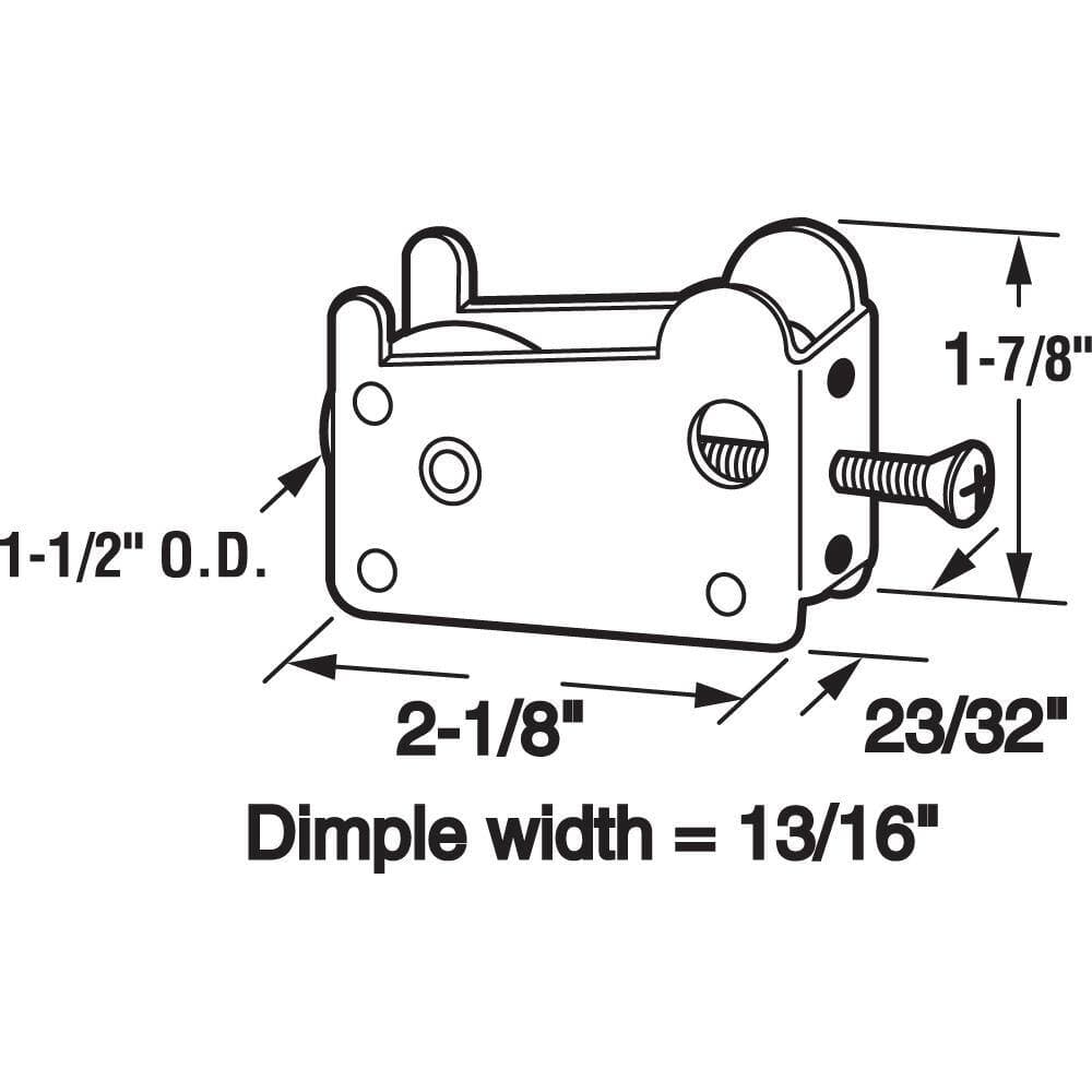 Prime-Line 1-1/2 in., Steel, Sliding Door Tandem Roller Assembly, Rolleze Glass and Rylock (2)