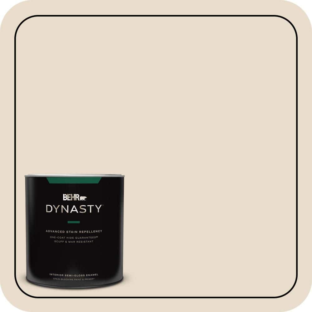 BEHR DYNASTY 1 qt. #YL-W12 Antique White Semi-Gloss Enamel Interior Stain-Blocking Paint and Primer