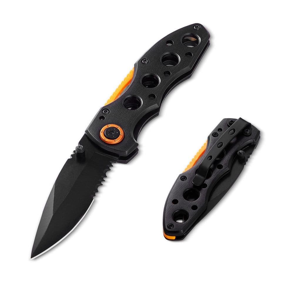SKYSHALO Folding Pocket Knife, 2.8 oz. 3 in. /7.6 cm 7Cr17Mov Blade, Aluminum Handle Small EDC Knife, Sharp Camping Hiking