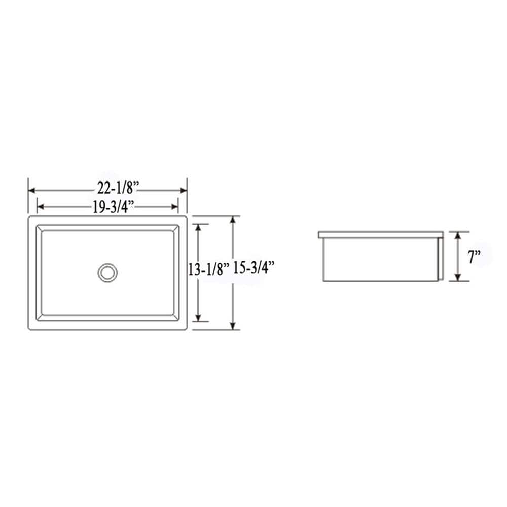 Kingsman Hardware 22-1/8 in. x 15-3/4 in. Rectrangle Undermount Vitreous Glazed Ceramic Lavatory Vanity Bathroom Sink Pure White (3)
