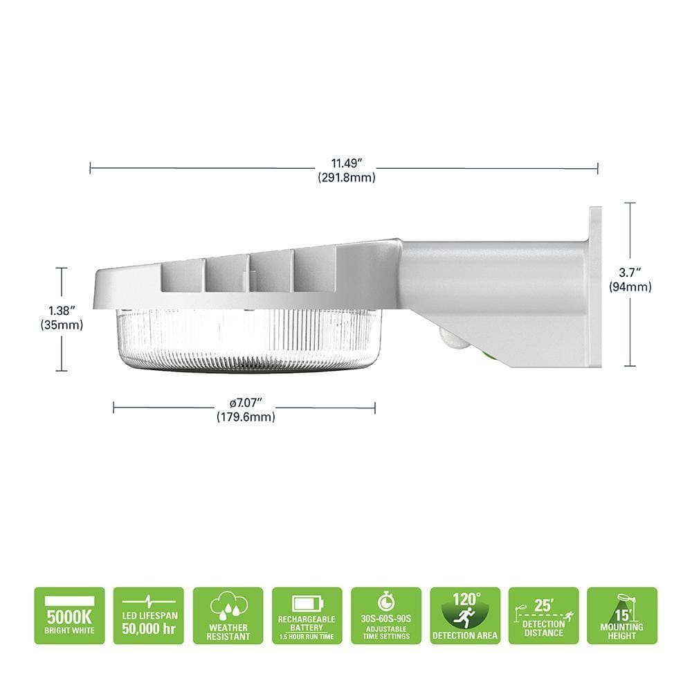 HALO SBL 75-Watt Equivalent Integrated LED Gray MTN+D2D Outdoor Solar Barn Light, 1000 lumens at 5000K, weather resistant (4)