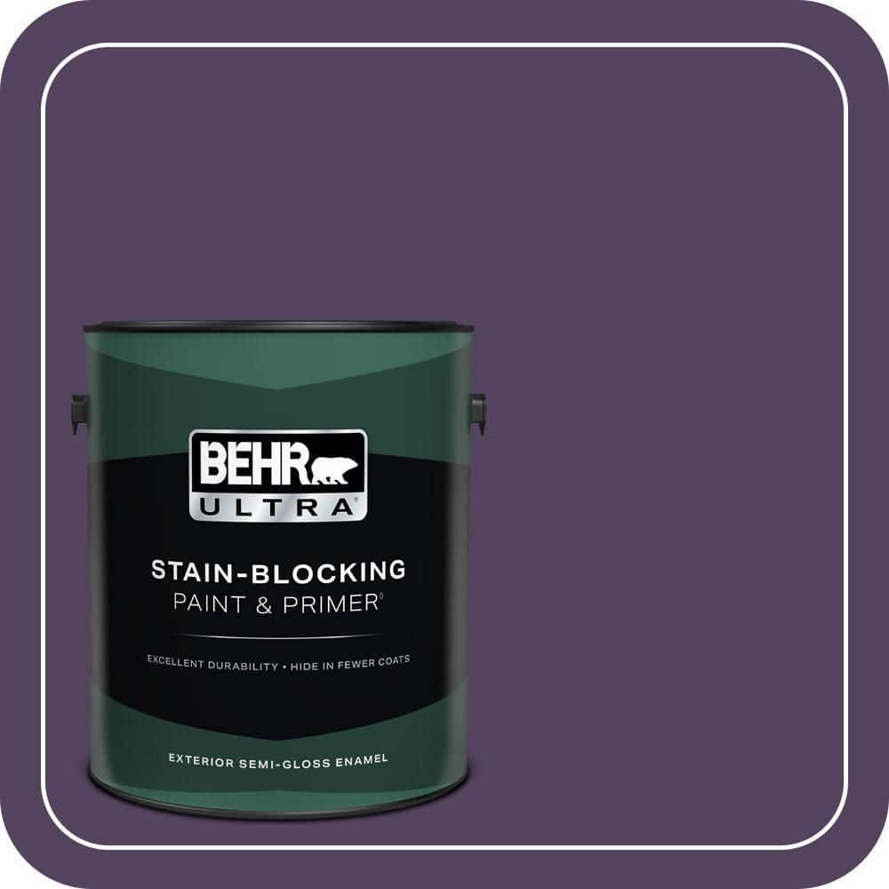 BEHR ULTRA 1 gal. #S-H-670 Plum Semi-Gloss Enamel Exterior Paint & Primer
