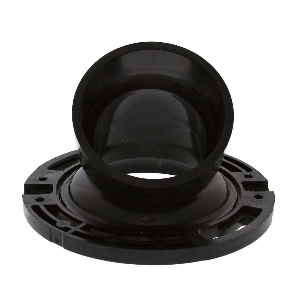 JONES STEPHENS 7 in. O.D. ABS 45-Degree Closet (Toilet) Flange with Plastic Swivel Ring, Fits Over 3 in. DWV Pipe with a 4 in. Sweep (3)