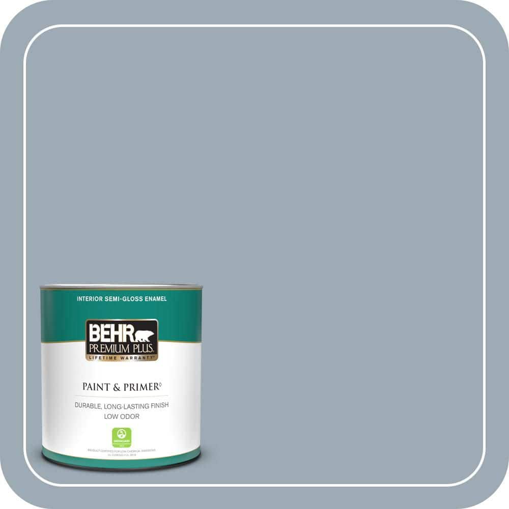 BEHR PREMIUM PLUS 1 qt. #T13-6 Twilight Semi-Gloss Enamel Low Odor Interior Paint & Primer