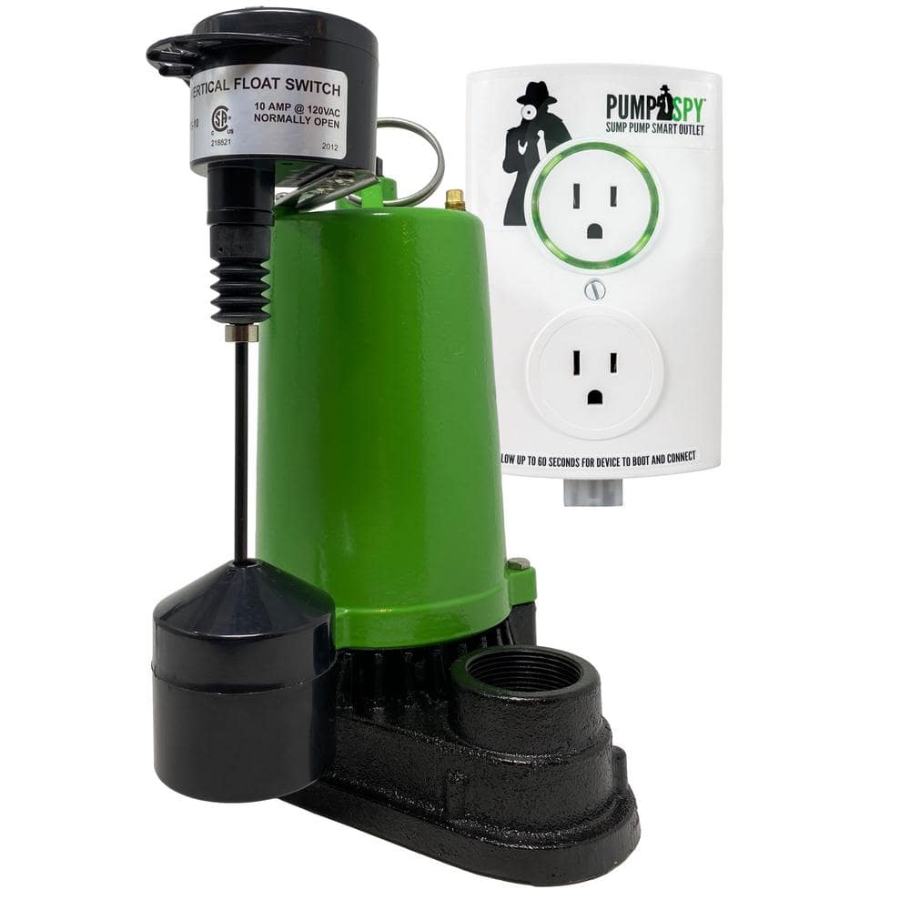 PumpSpy SmartPump 1/2 hp. Wi-Fi Connected Submersible Sump Pump with Internet Monitoring
