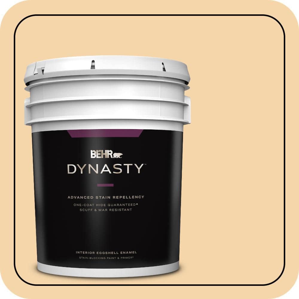 BEHR DYNASTY 5 gal. #PPU6-08 Pale Honey Eggshell Enamel Interior Stain-Blocking Paint & Primer