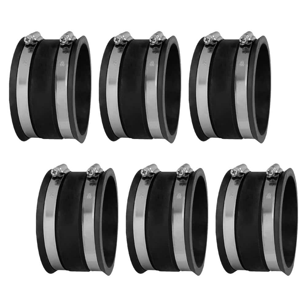 ‎POWERTEC 4 in. Dust Control Flex Cuff with Steel Hose Clamps for Dust Collection Systems (6-Pack) (1)
