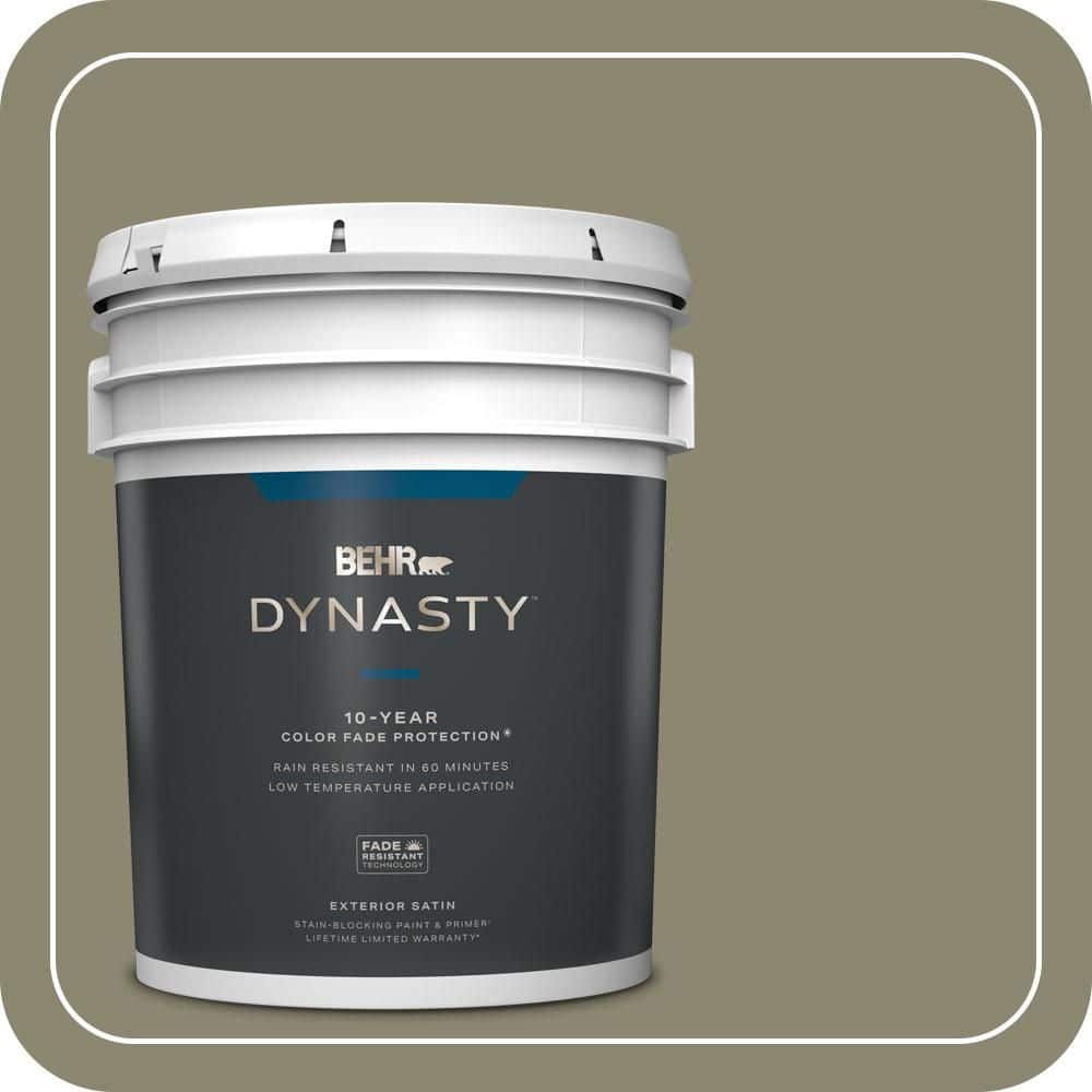 BEHR DYNASTY 5 gal. #PPU8-21 Mossy Bank Satin Enamel Exterior Stain-Blocking Paint & Primer