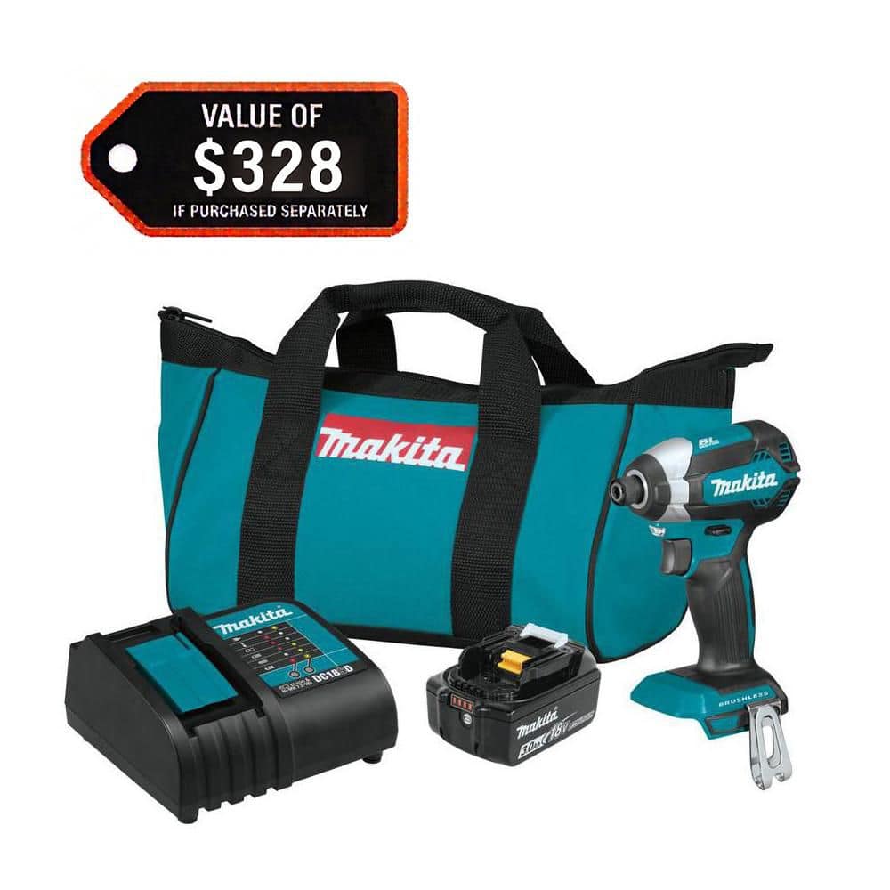 Makita 18V LXT Lithium-Ion Brushless Cordless Impact Driver Kit with (1) Battery 3.0Ah