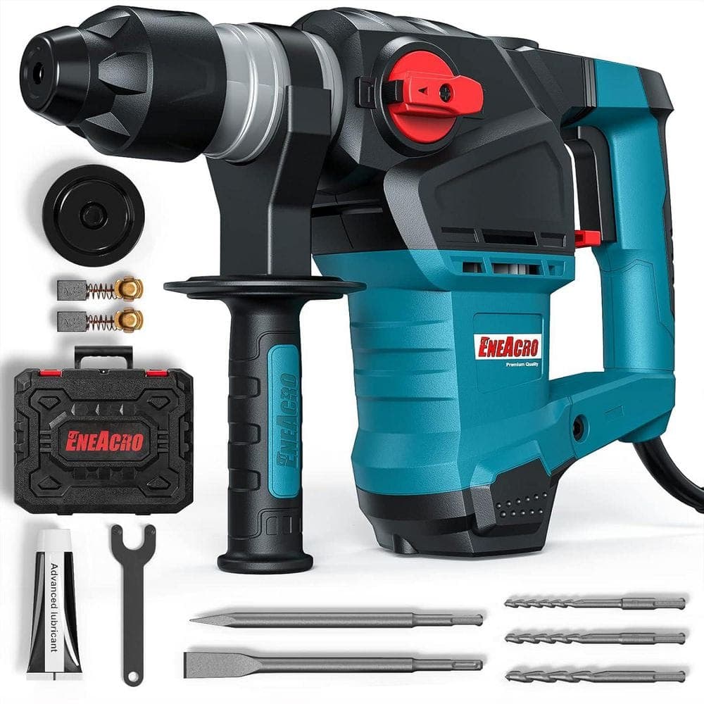 Afoxsos 1-1/4 Inch SDS-Plus Heavy Duty Rotary Hammer Drill 12.5 Amp Safety Clutch 3 Functions Vibration Cable Railing Sytem (1)