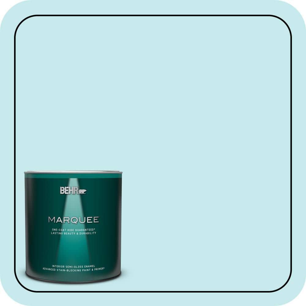 BEHR MARQUEE 1 qt. #P470-1 Silent Breeze Semi-Gloss Enamel Interior Paint & Primer