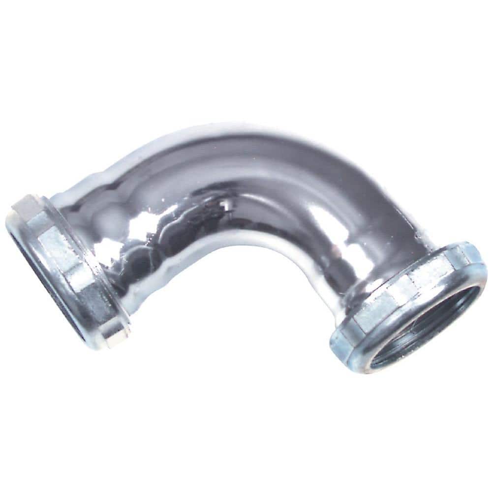 Dearborn Brass 1-1/2 in. 90-Degree Chrome-Plated Brass Double Slip-Joint Sink Drain Elbow Pipe