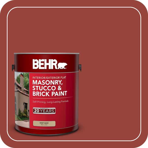 BEHR 1 gal. #PPU2-17 Morocco Red Flat Interior/Exterior Masonry, Stucco and Brick Paint (2)