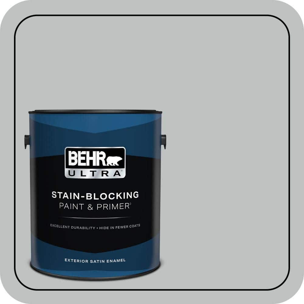 BEHR ULTRA 1 gal. #PPU26-18 Silver Mine Satin Enamel Exterior Paint & Primer