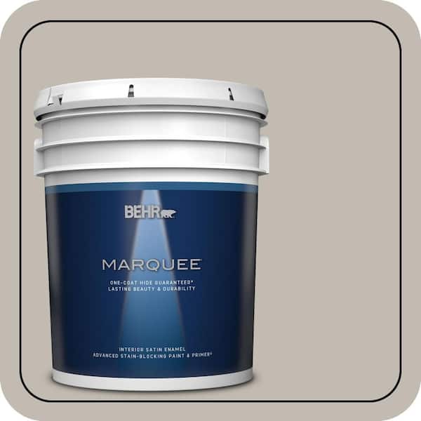 BEHR MARQUEE 5 gal. #QE-57 Warm Ash Satin Enamel Interior Paint & Primer (2)