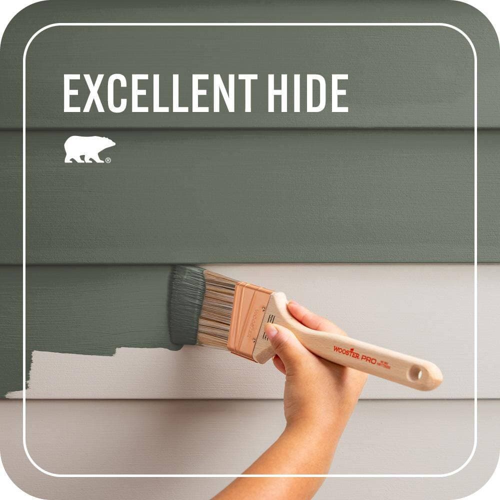BEHR PREMIUM PLUS 1 gal. #T13-16 Pine Cone Pass Semi-Gloss Enamel Exterior Paint & Primer (4)