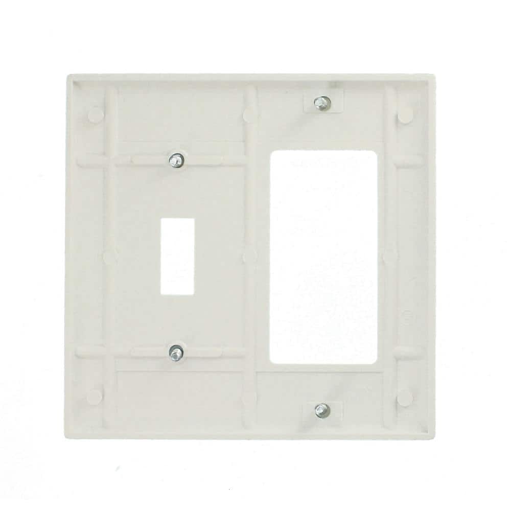 Leviton 2-Gang White 1-Toggle / 1-Decora/Rocker Plastic Standard Wall Plate (1-Pack) 80405-W (3)