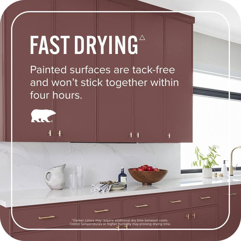 BEHR PREMIUM PLUS #S-G-710 Hawaiian Cinder Enamel Interior Stain-Blocking Paint and Primer (3)