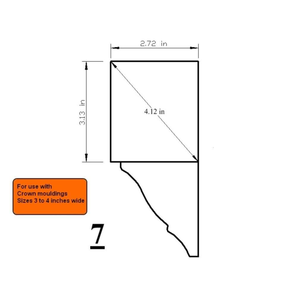 HOUSE OF FARA 5-3/4 in. x 2-3/4 in. x 5-1/2 in. Hardwood Mid Crown Moulding (2)