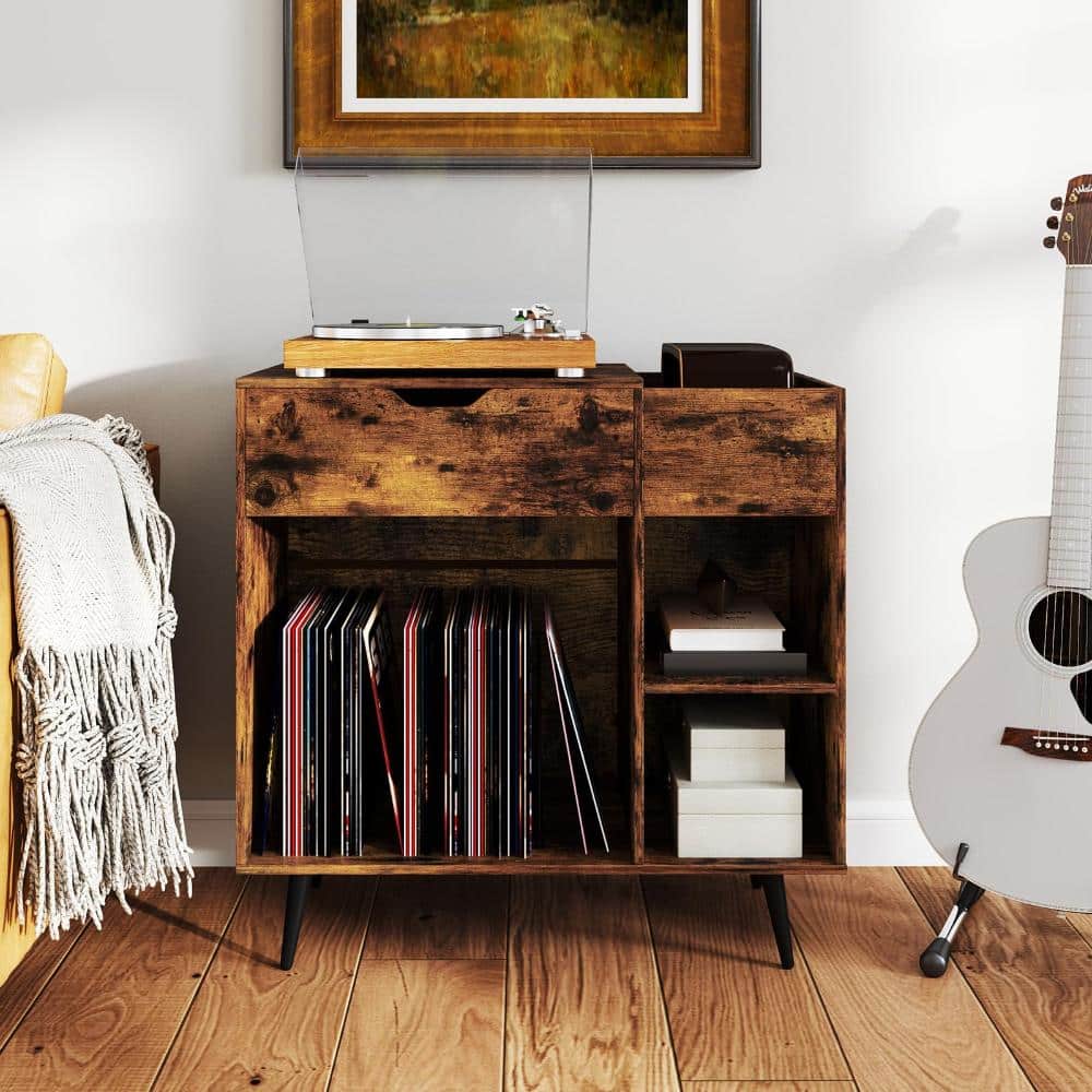 Volenca Record Player Stand with Power Outlet (2)